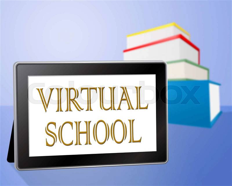 Virtual School Representing Web Site And University, stock photo