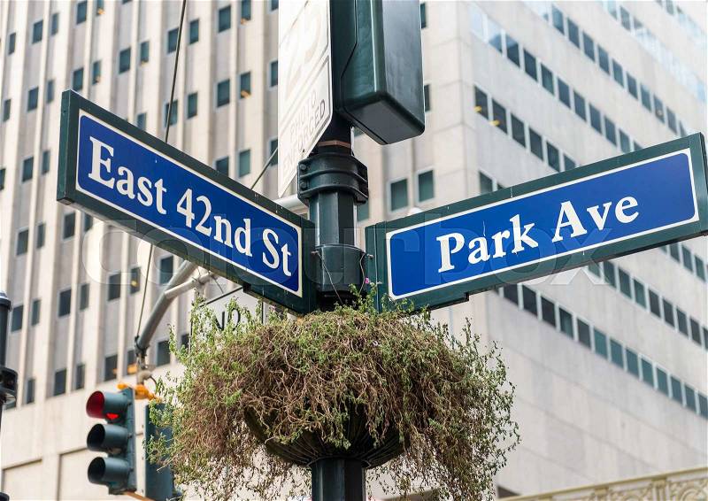 Park Avenue street sign New York, stock photo