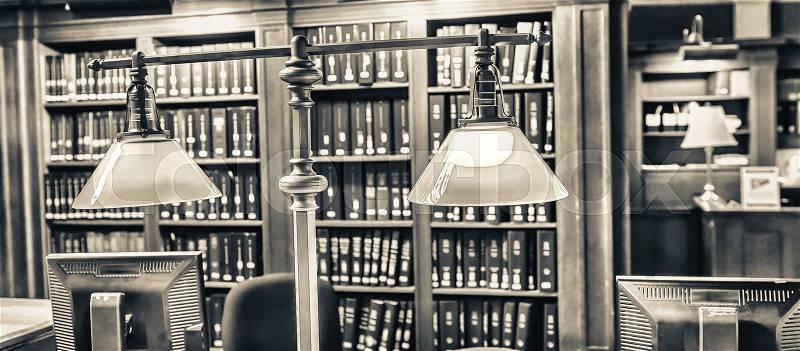 Classic old reading room, stock photo