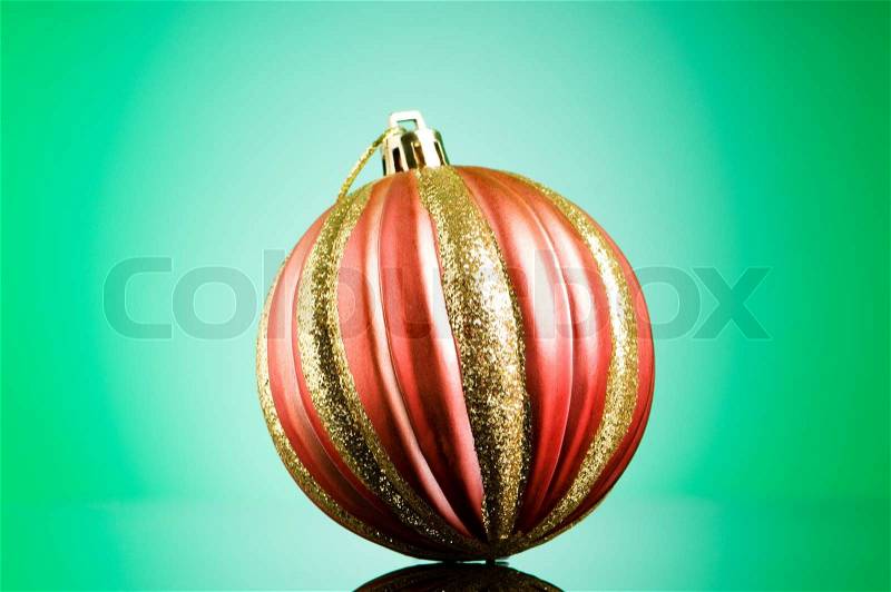 Christmas decoration on the reflective background - holiday concept, stock photo