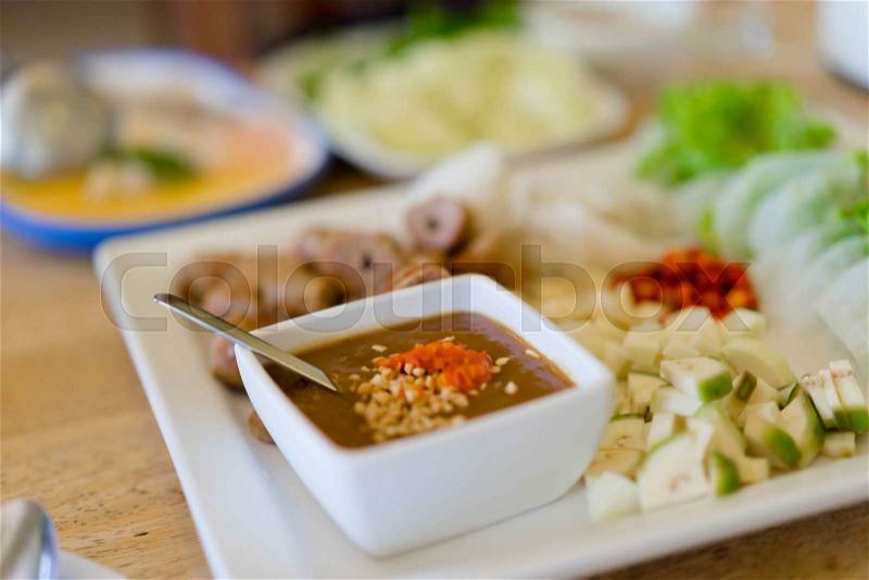 Healthy vietnam food in restaurant, stock photo