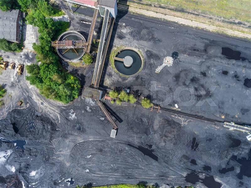 Coal mine in south of Poland. Destroyed land. View from above. , stock photo