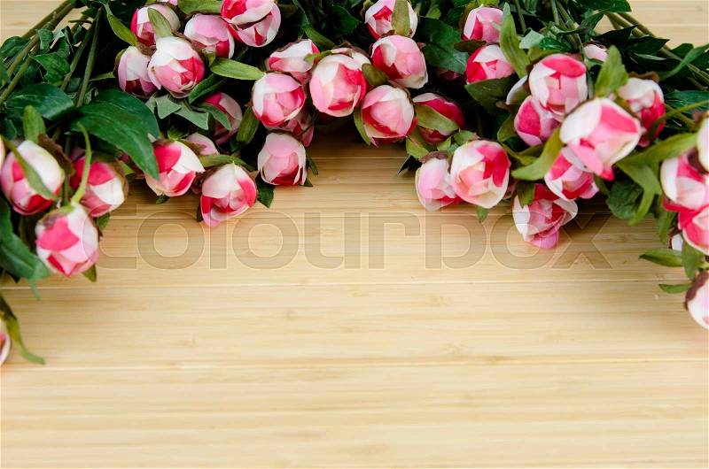 Rose flowers arranged with copyspace for your text, stock photo