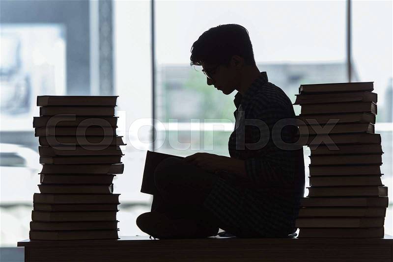 Young student under stress before exams, stock photo