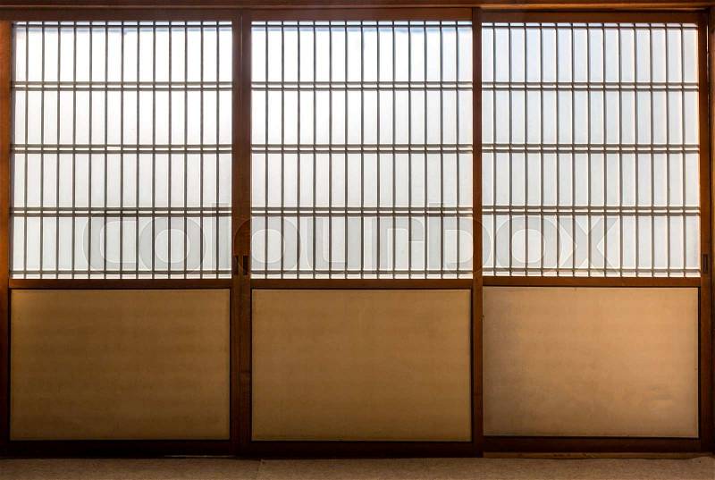 Japanese room, Sliding paper door, stock photo