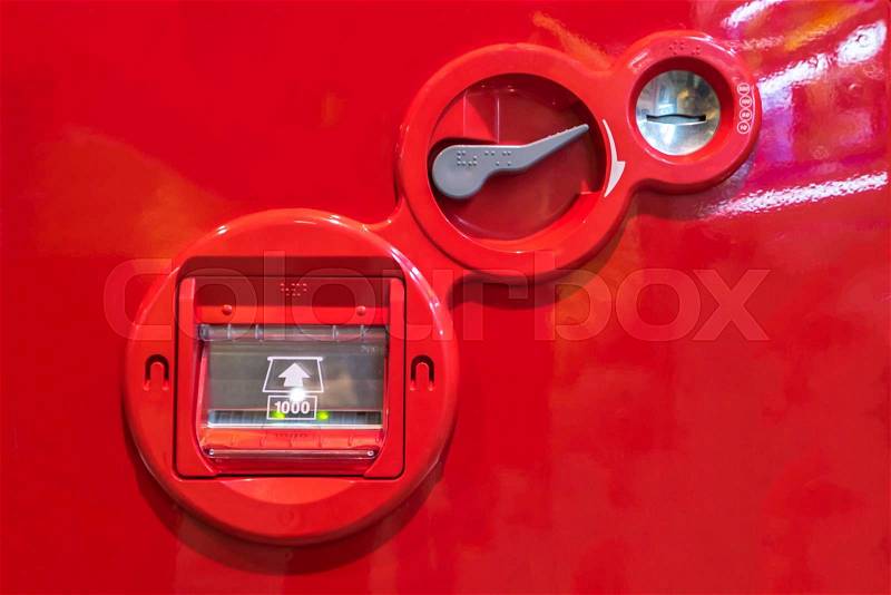 Vending Machine coin and banknote insert space , stock photo