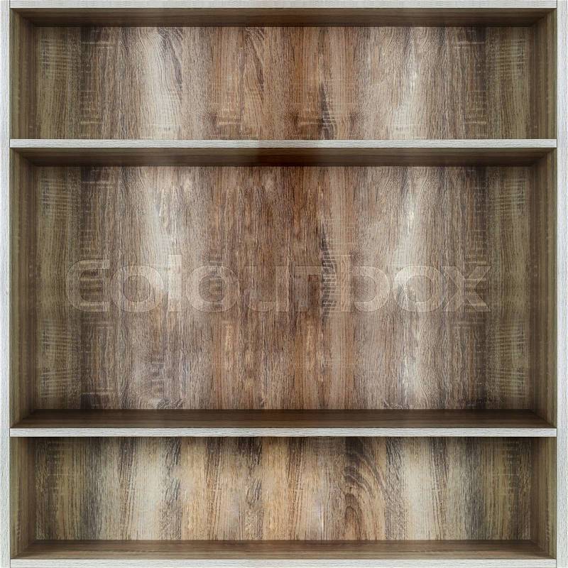 Blank wooden bookshelf , stock photo
