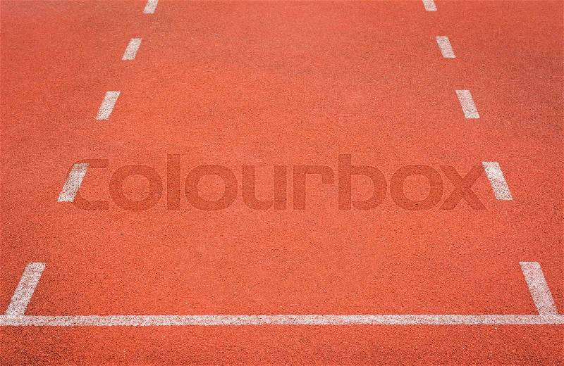 Start running track in stadium or sport park, stock photo