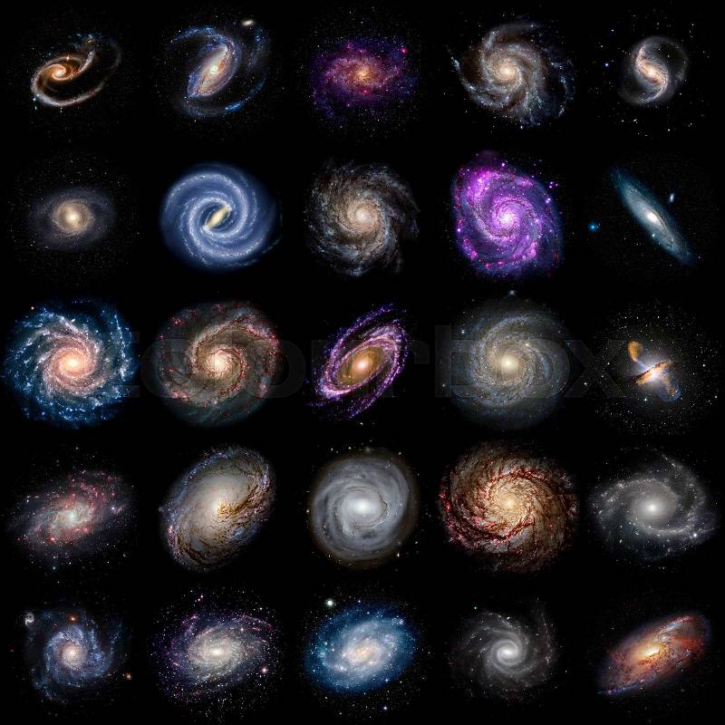 Galaxy set isolated Elements of this image furnished by NASA, stock photo