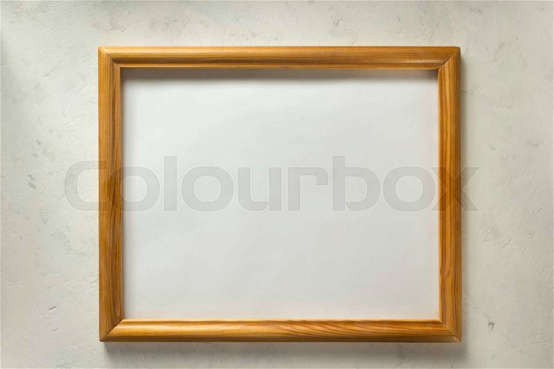 Photo picture frame on wall background, stock photo