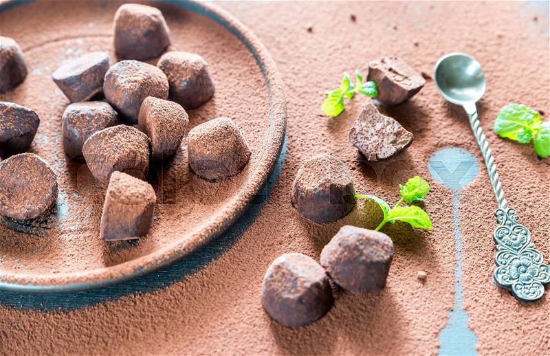 Chocolate truffles, stock photo