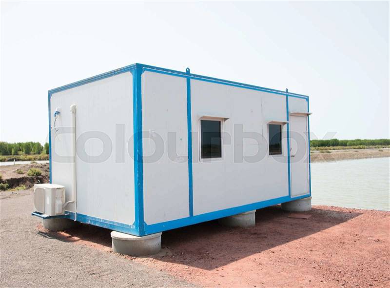 Cargo container house, stock photo