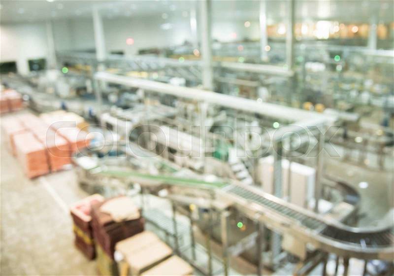 Manufacturing factory blurred,Light Effect, stock photo