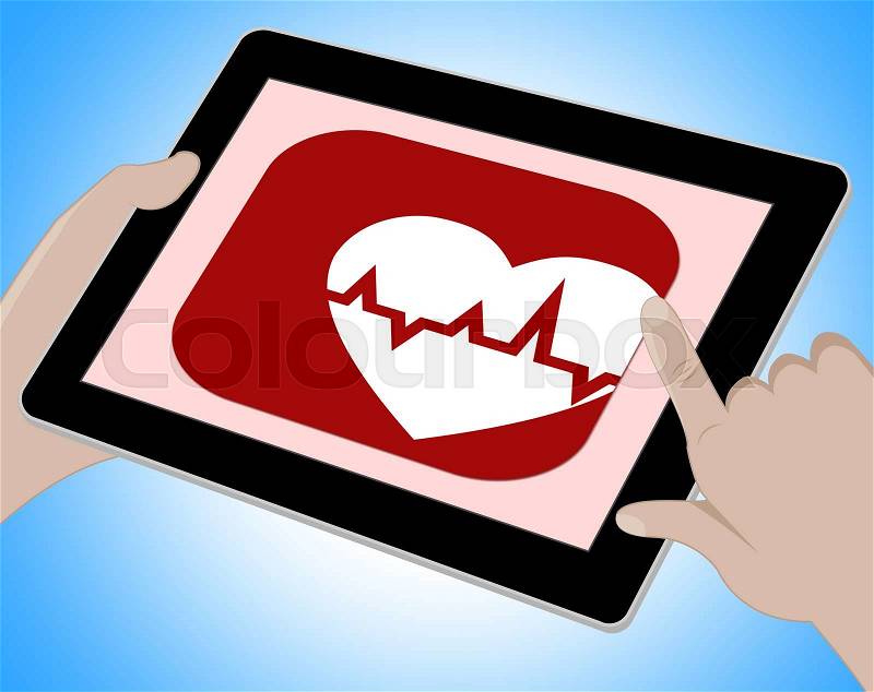 Heartbeat Online Showing Pulse Trace And Monitor, stock photo