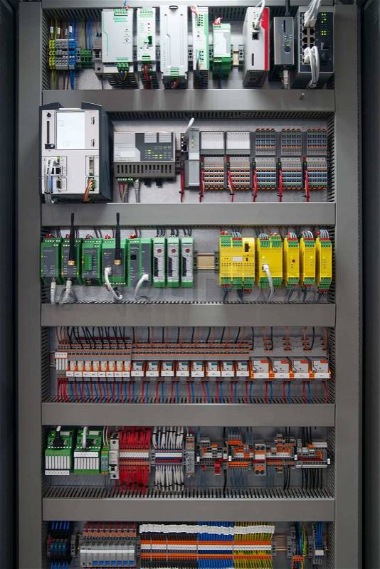 Electrical distribution board, stock photo
