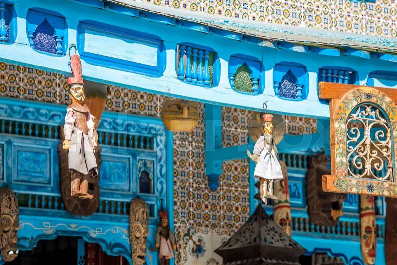 Traditional Arabic architecture in El-Jem, Tunisia, stock photo