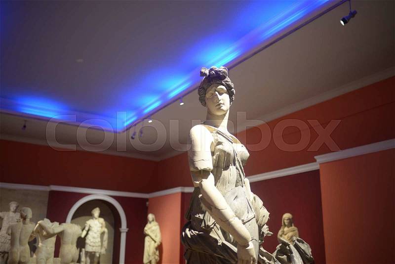 Statue of a dancing woman, at Antalya Archaeological Museum, stock photo