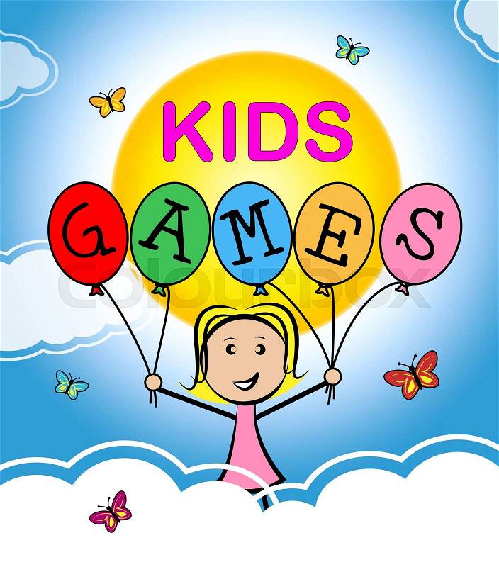 Kids Games Representing Play Time And Playing, stock photo