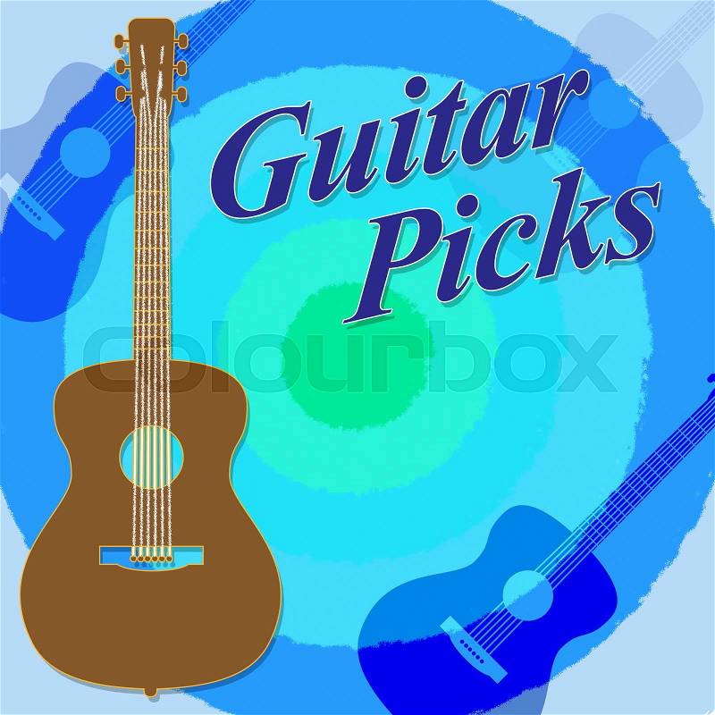 Guitar Picks Indicates Rock Guitarist And Play, stock photo