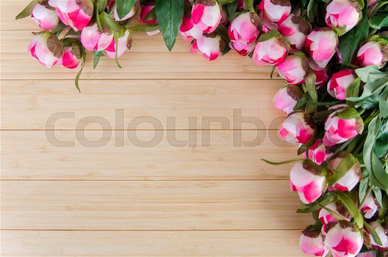 The rose flowers arranged with copyspace for your text, stock photo