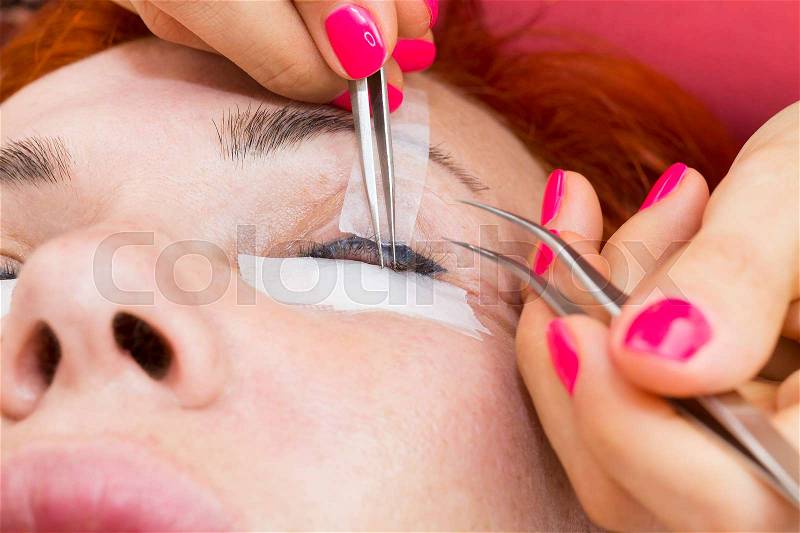 The application process in the beauty salon, stock photo