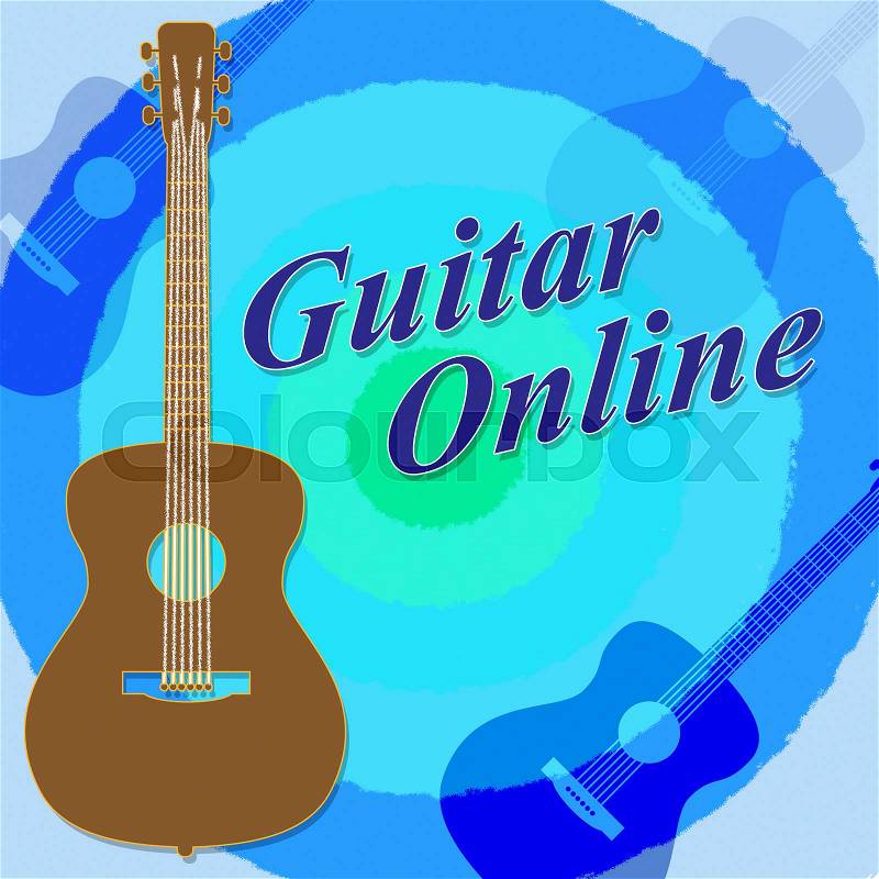 Guitar Online Meaning Internet Music And Websites, stock photo