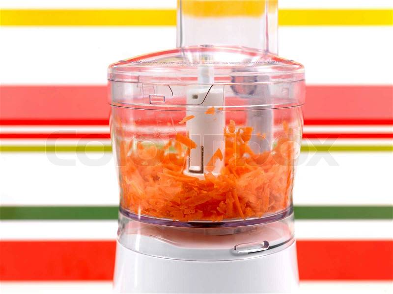 A food processor on a kitch bench, stock photo