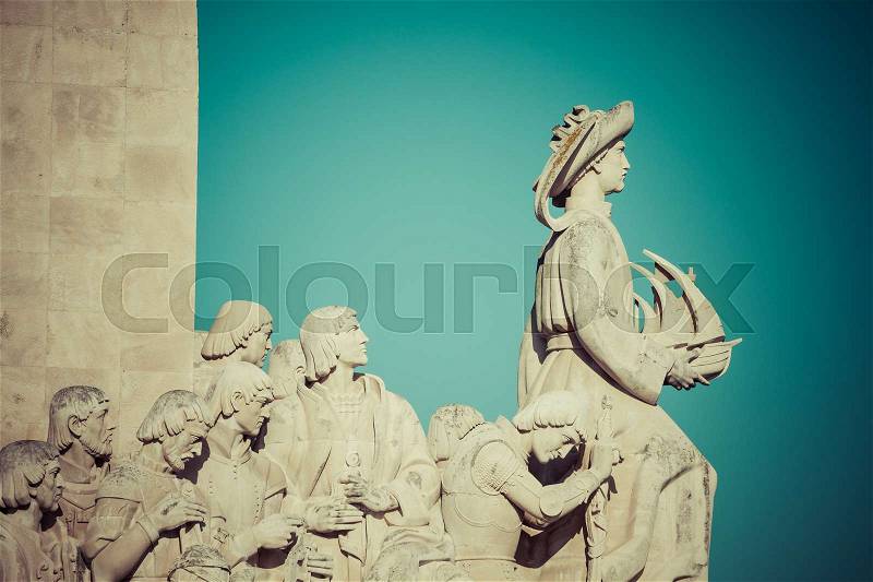 Monument to the Discoveries of New world in Lisboa, Portugal, stock photo