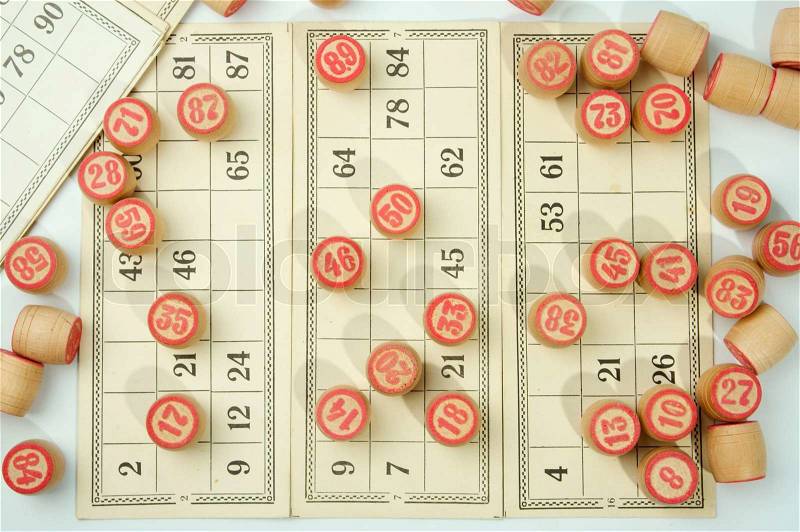 Russian lotto is national table game on money and not only.., stock photo