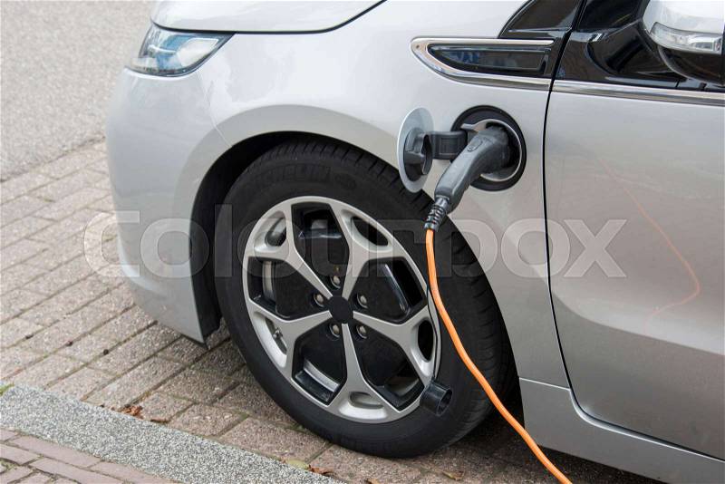 The power supply for Charging of an electric car, stock photo