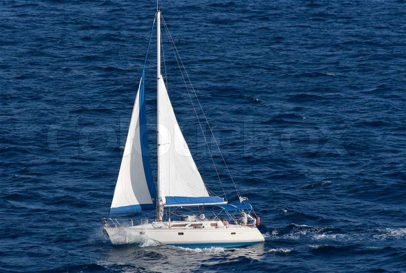 Sailboat on the Ocean, stock photo