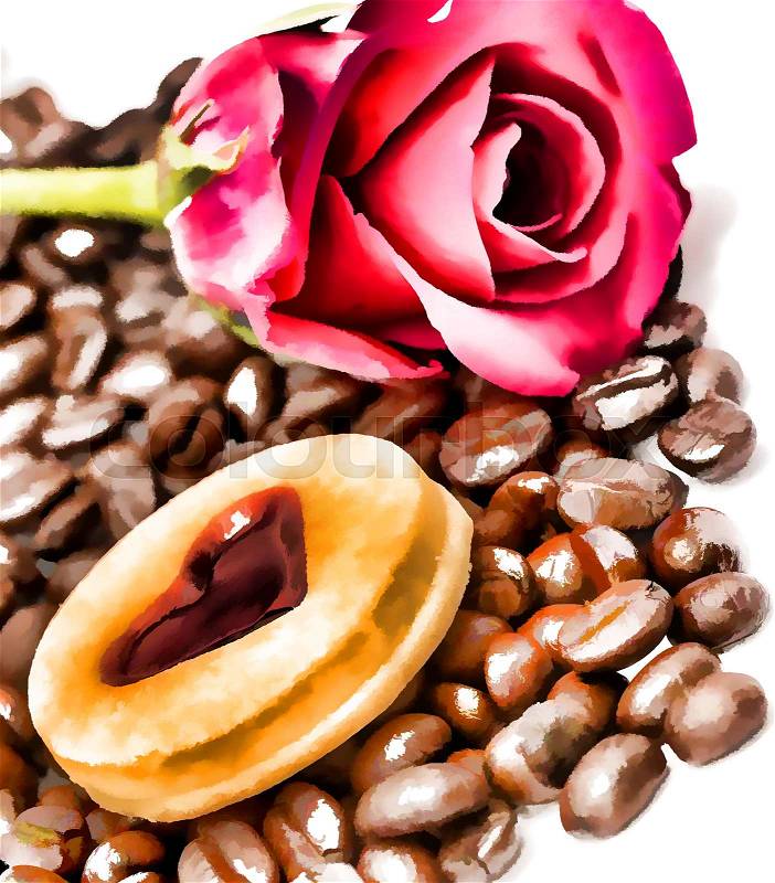 Coffee Beans Drink Indicating Rose Java And Fresh, stock photo
