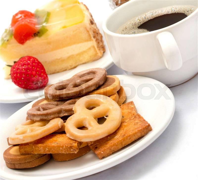 Strawberry Coffee Cake Meaning Cafeteria Decaf And Coffees, stock photo