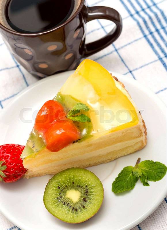 Coffee Cake Snack Indicates Cakes Decaf And Drink, stock photo