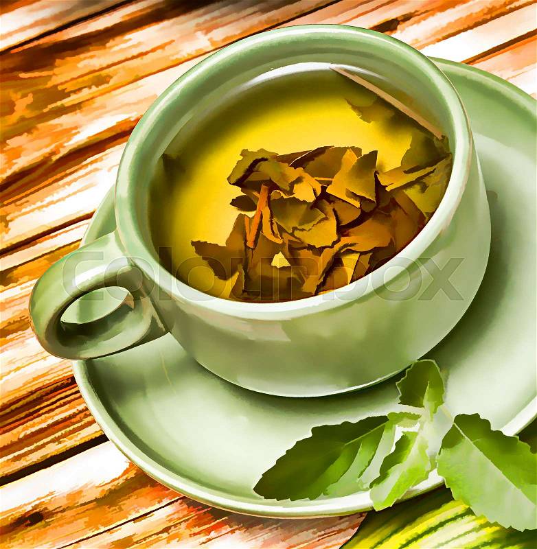 Mint Tea Refreshment Represents Cafeterias Restaurant And Cafe, stock photo