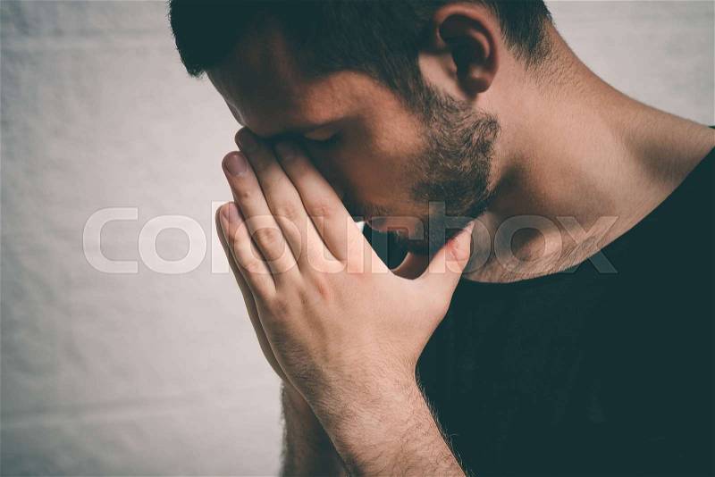 Prayer. Man, stock photo