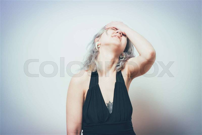 Headache woman, stock photo
