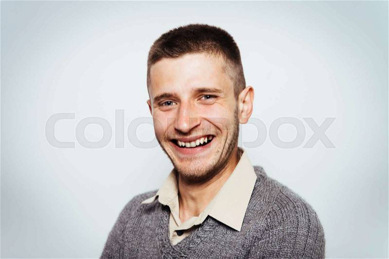 The man laughs, stock photo