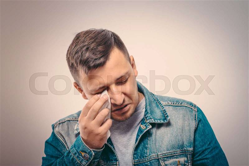 Man crying, stock photo