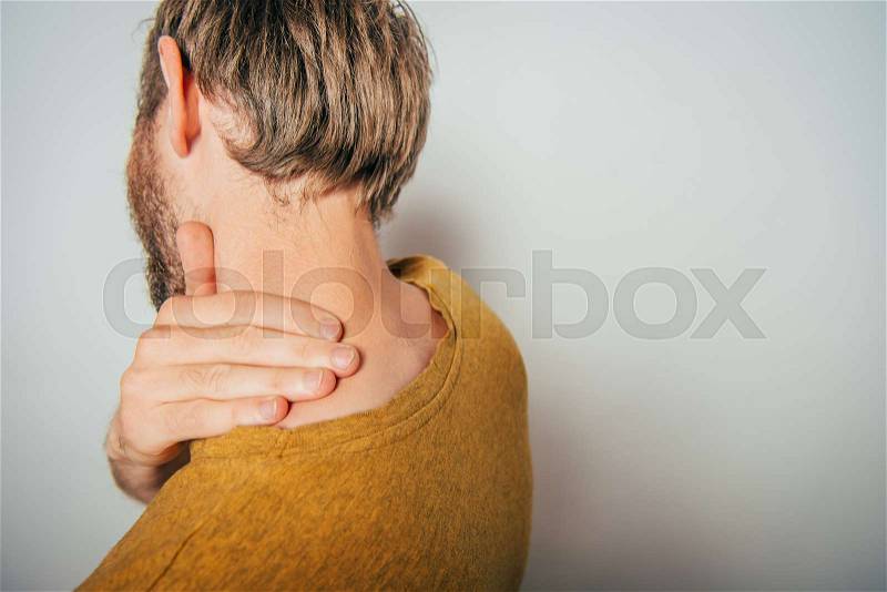 Pain neck. The back man, stock photo