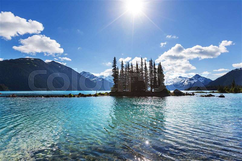 Beautiful Alpine lakes wilderness area in Washington, USA, stock photo