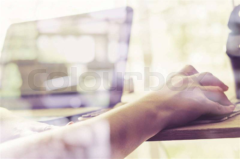 Businesswoman working on the laptop.working time, stock photo