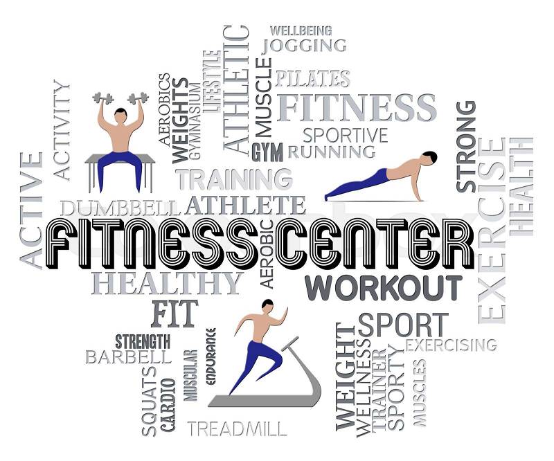 Fitness Center Meaning Work Out And Getting Fit, stock photo