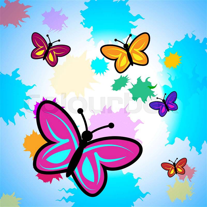 Colorful Butterflies Showing Vibrant Butterfly And Colors, stock photo