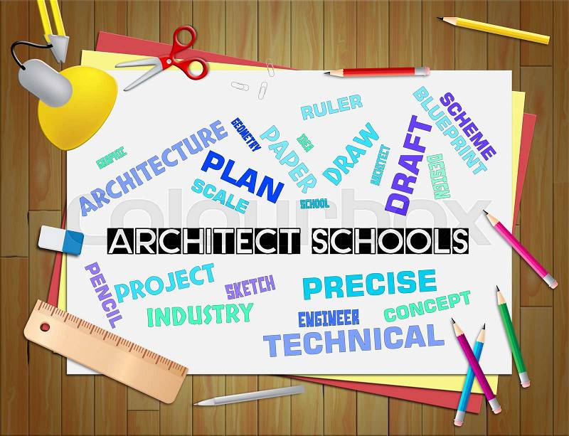 Architect Schools Showing Architecture Jobs And Education, stock photo