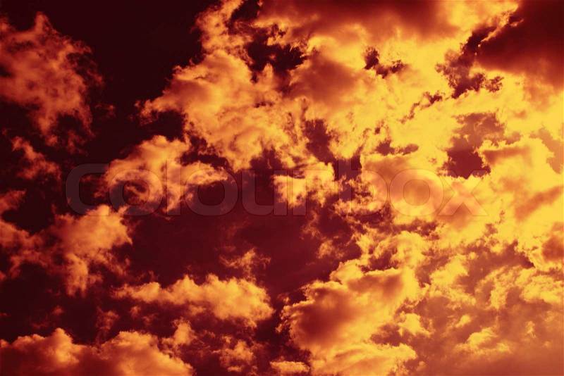 Sky through burnt sienna filter, stock photo
