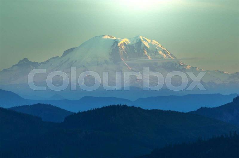 Mount Rainier national park, Washington, stock photo