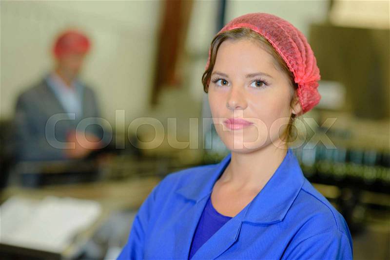 Woman factory worker, stock photo