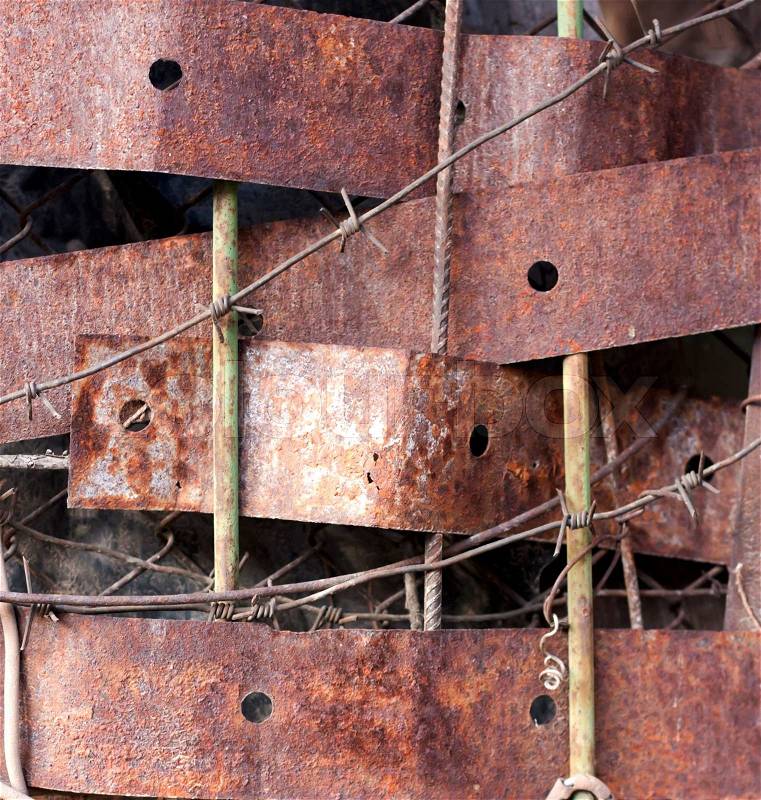 Rusty Metal background. Ripped corrosion wall, stock photo