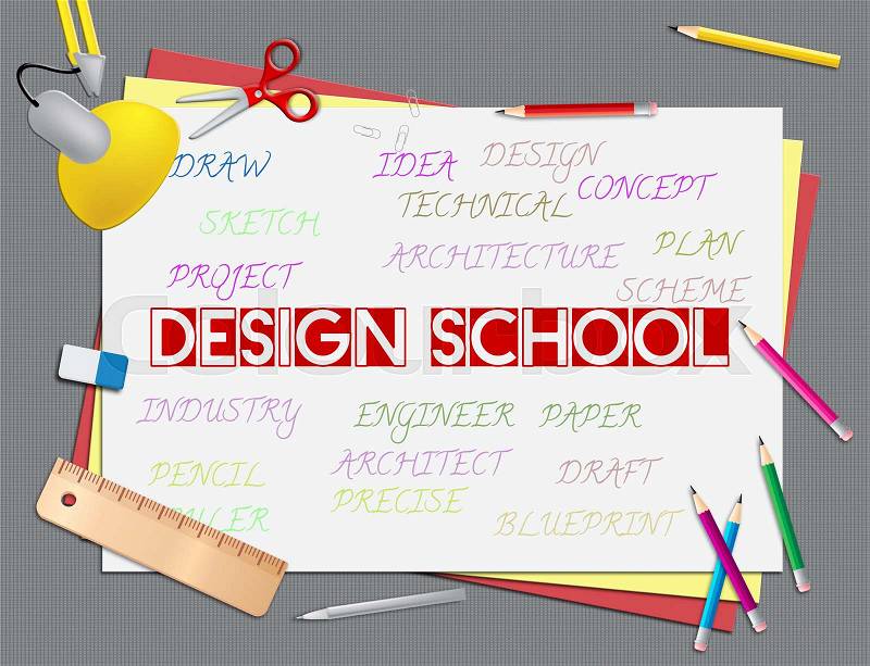 Design School Meaning Graphic Learning And Studying, stock photo